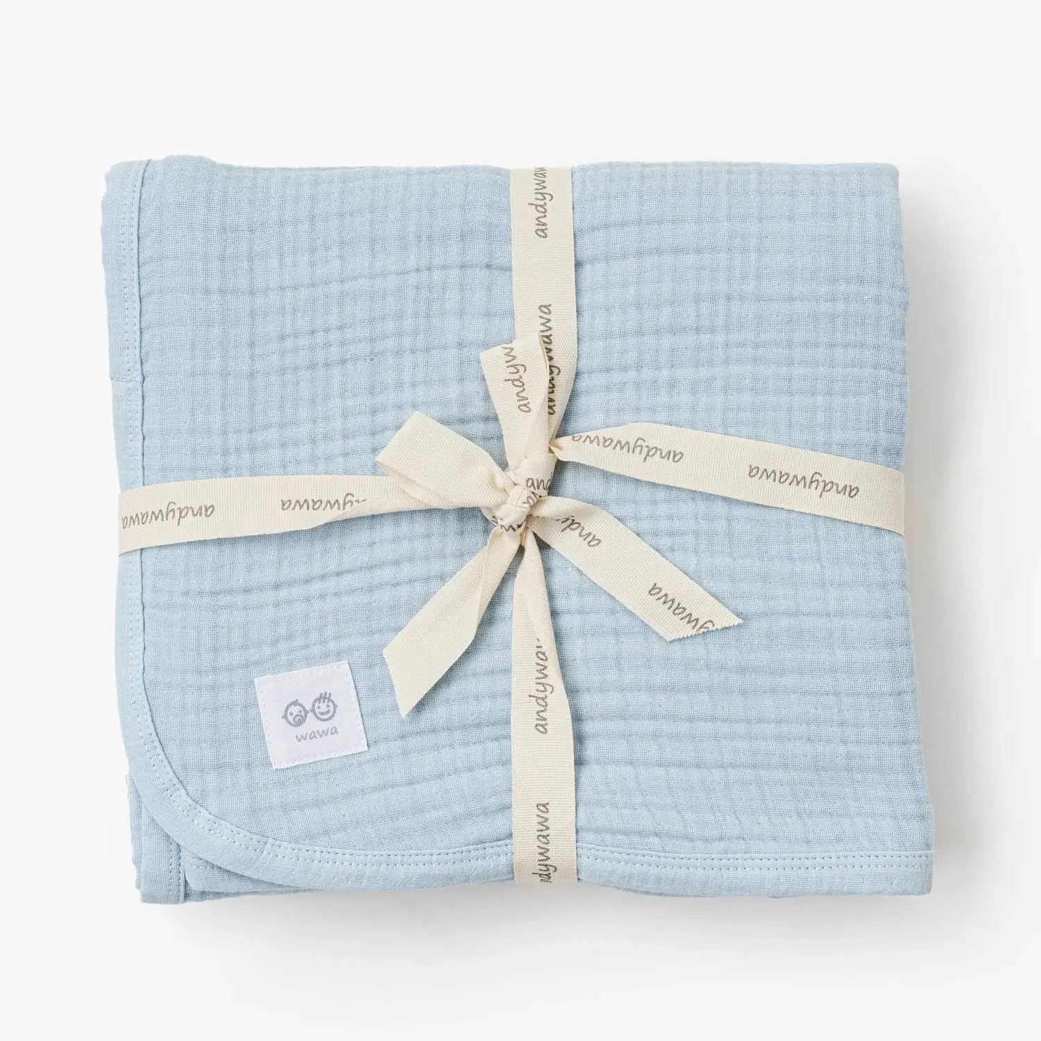 Couverture bébé en mousseline 105 x 120 cm AC25870 Bleu