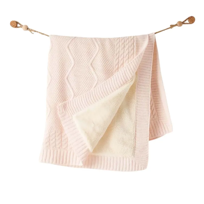 xx Couverture bébé tricotée Andywawa 85x100 cm AC26345 Rose chiné
