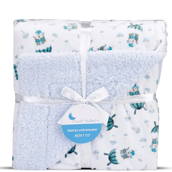xx Couverture polaire de parachutiste bleue