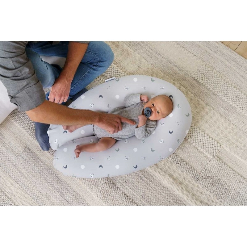 Doomoo Coussin d’allaitement et maternité blue grey moon Doomoo