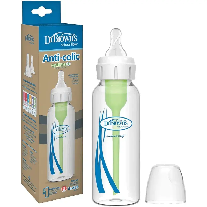 Biberon en verre étroite anti-colique de 250 ml