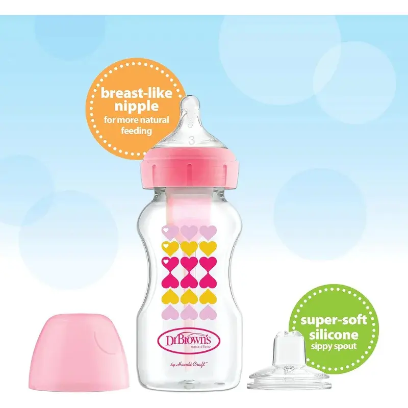 Dr. Brown’s Natural Flow Options+ biberon 270 ml – Rose