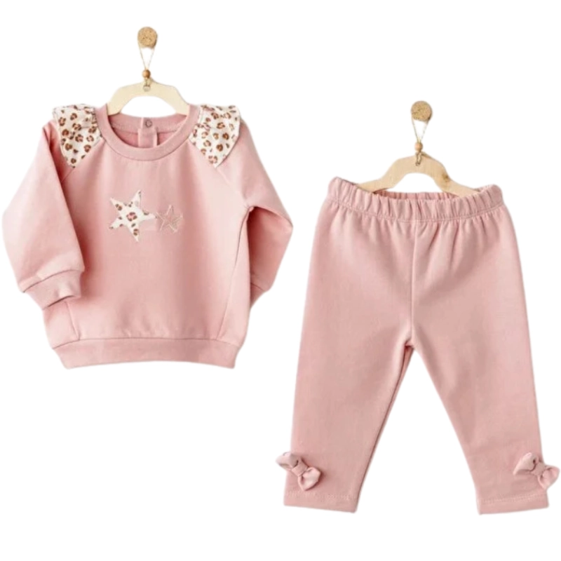 xx Ensemble 2 pièces Andywawa Ac26235 Petit Léopard Rose