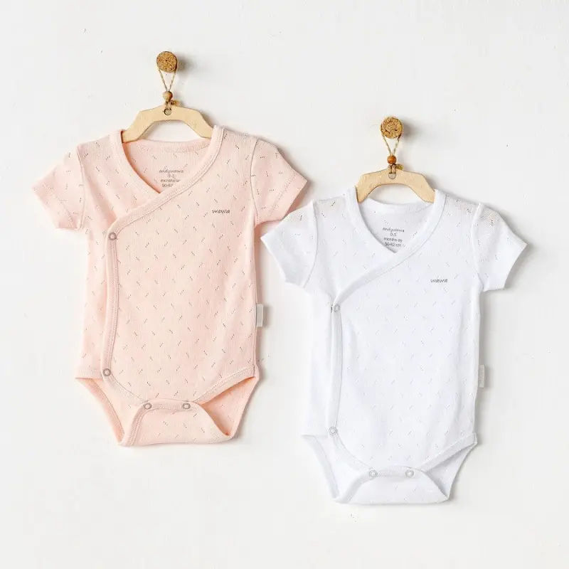 xx Ensemble 2 pièces body à manches courtes pour bébé Andywawa rose