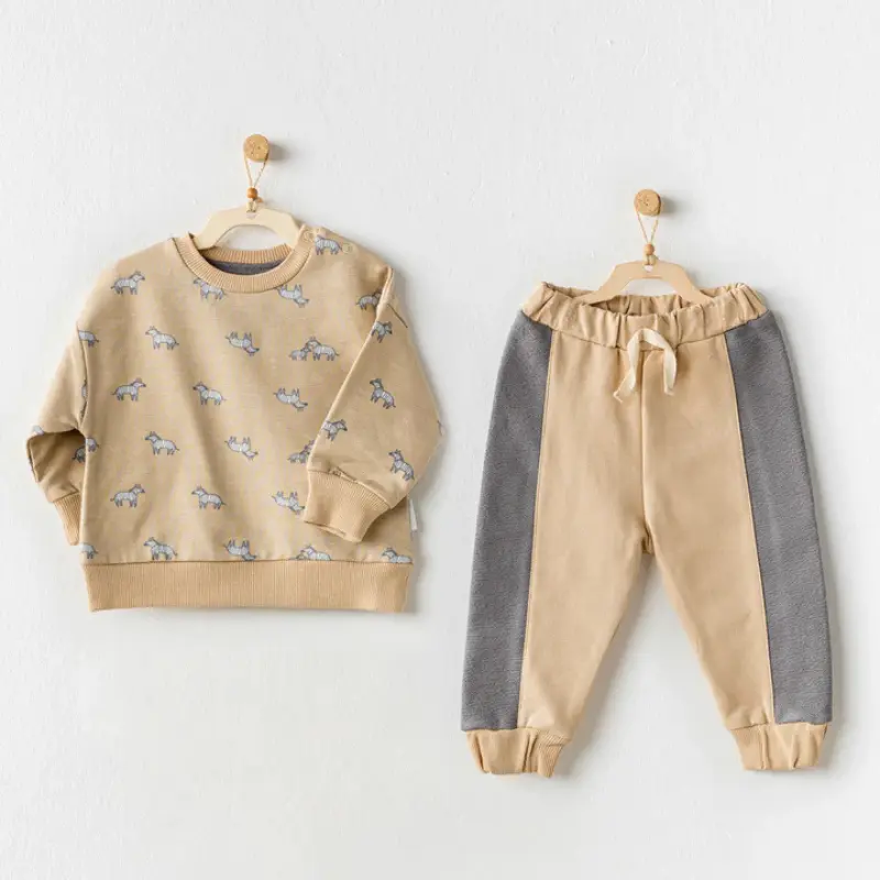 Ensemble 2 pièces Petit Zèbre Beige andywawa AC24161