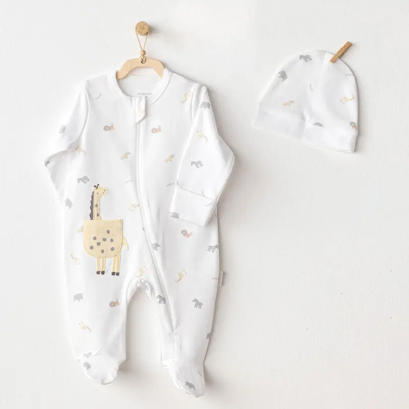 Ensemble barboteuse et chapeau pour bébé garçon Little King- Andywawa
