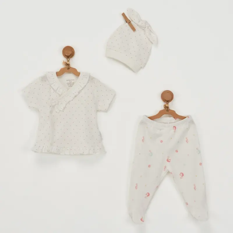 Ensemble bébé 3 pièces sirène Andywawa AC22613 écru