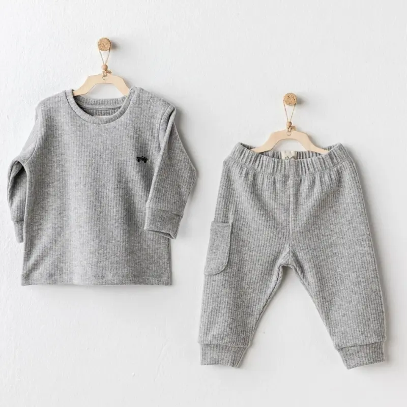 Ensemble bébé basique 2 pièces Andy Wawa AC25205 Gris