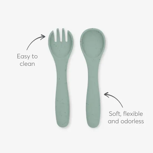 Ensemble d'alimentation 5 pièces Sauge de silicone platine