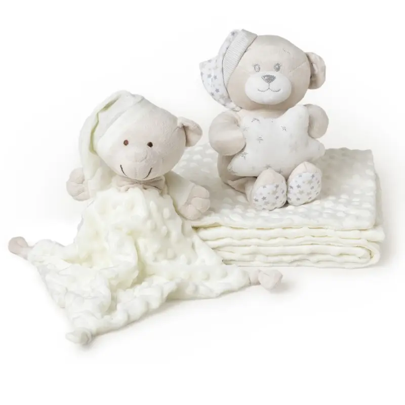 Ensemble de 3 pièces Petite Maison  Peluche + Couverture + Dou Dou Beige