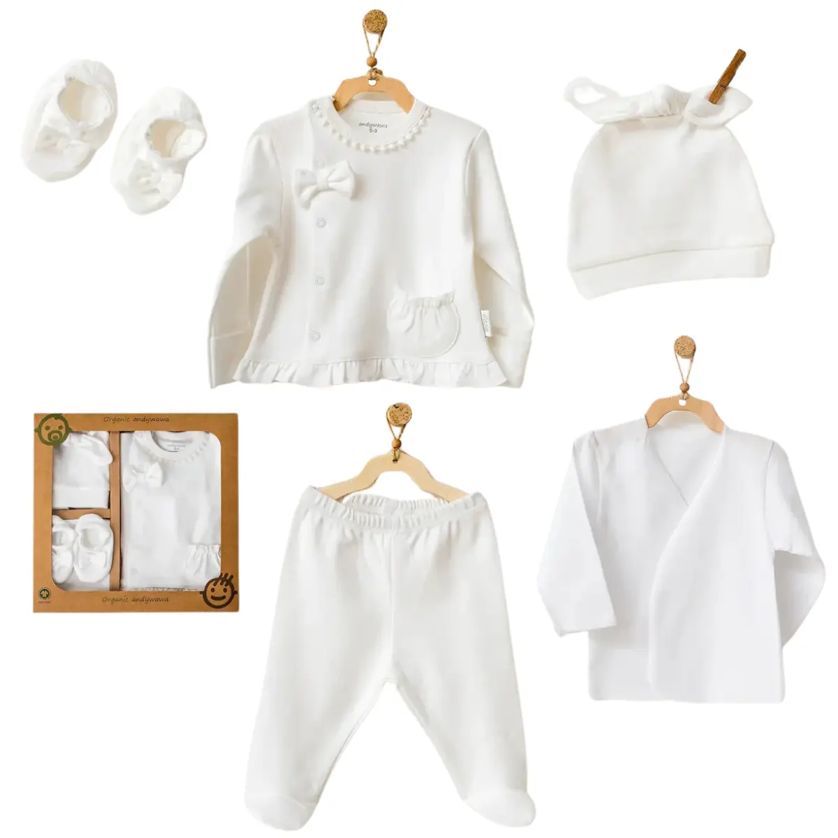 xx Ensemble de 5 pièces pour nouveau-né fille AC25540GOTS