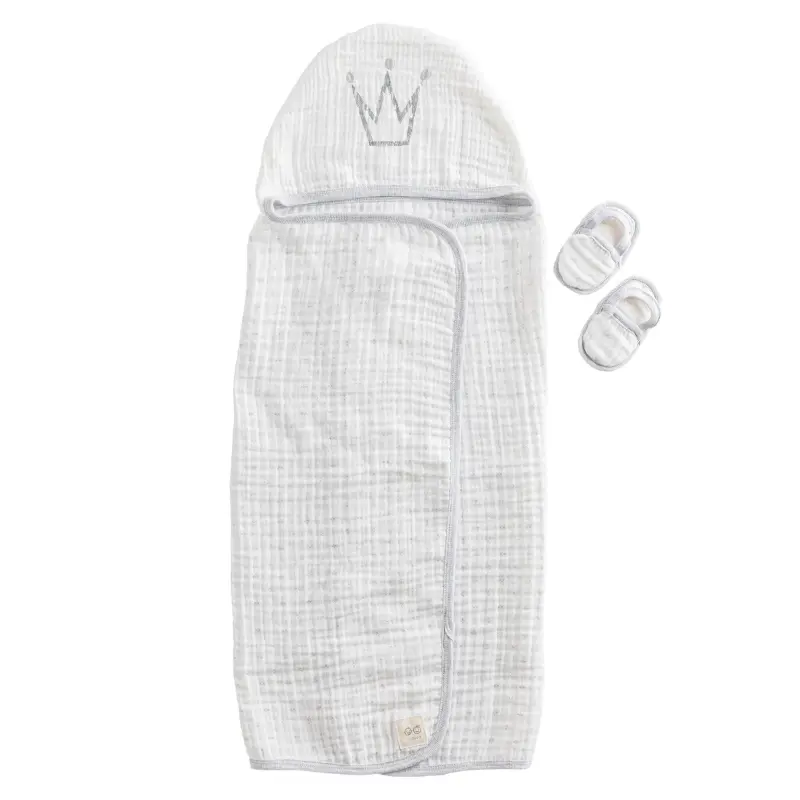 Ensemble de serviettes en mousseline de coton blanc - Andywawa