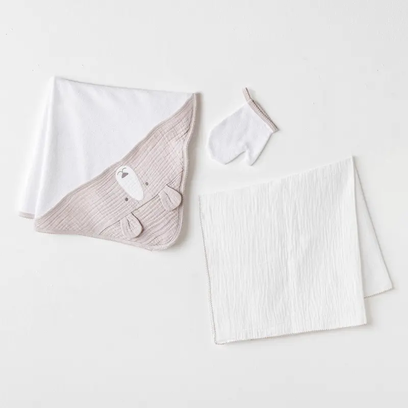 xx Ensemble de serviettes pour bébé garçon 3 pièces AC25877