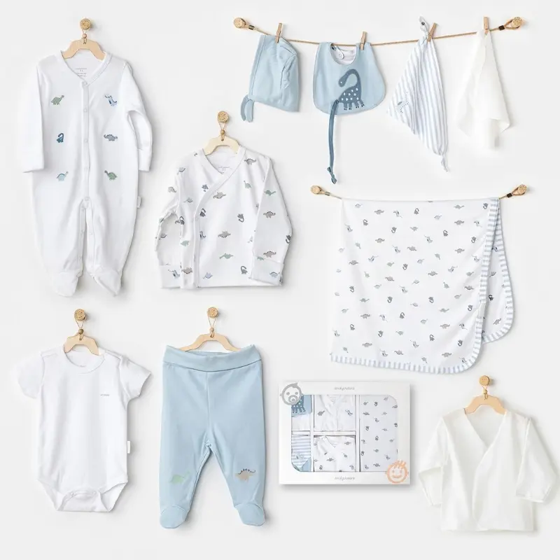 Ensemble Nouveau-né 10 pièces Dinosaure pour Bébé Garçon
