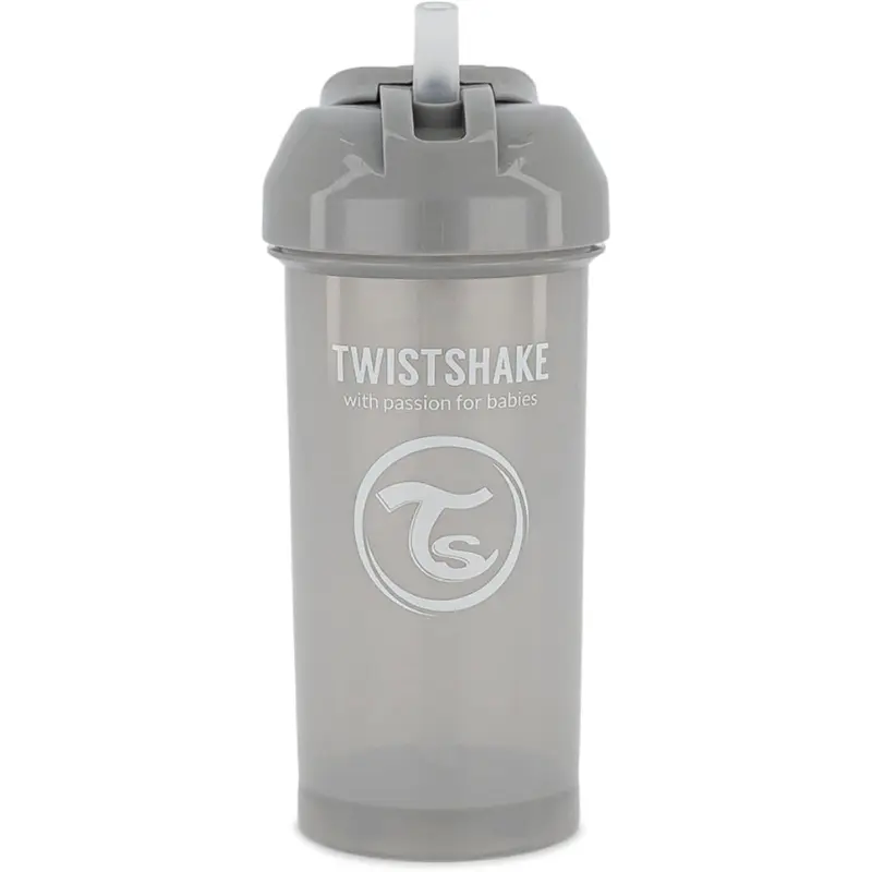 Gobelet à paille Twistshake 360 ​​ml - Gris - 6 mois plus