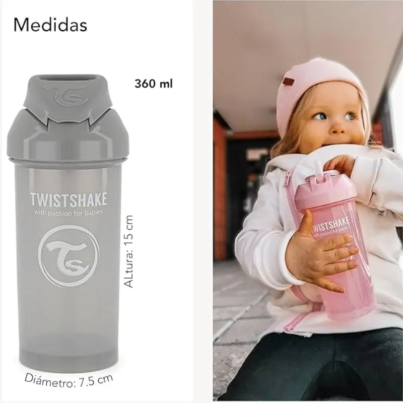 Gobelet à paille Twistshake 360 ​​ml - Vert - 6 mois  plus