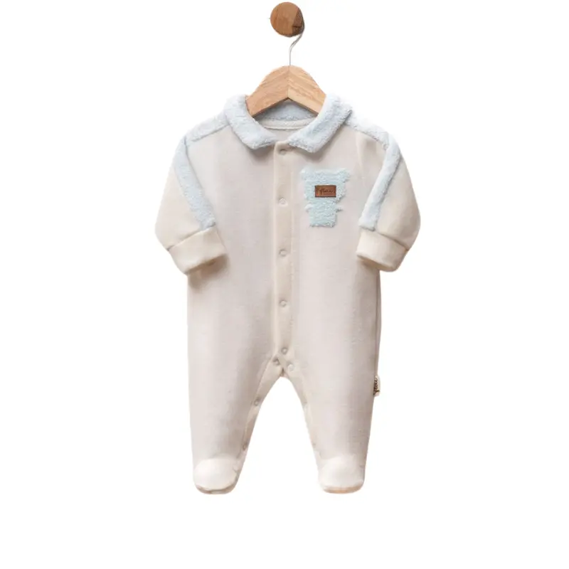 xx Grenouillère bébé en polaire avec col et détails en sherpa