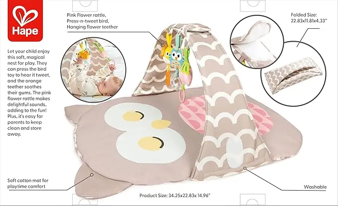 Hape – Tapis d’Éveil Pliable Chouette