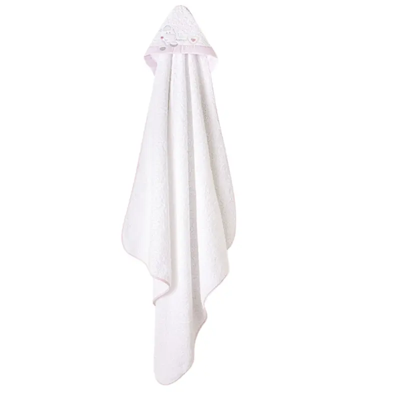 Interbaby Cape de bain corazon amoroso blanc-rose