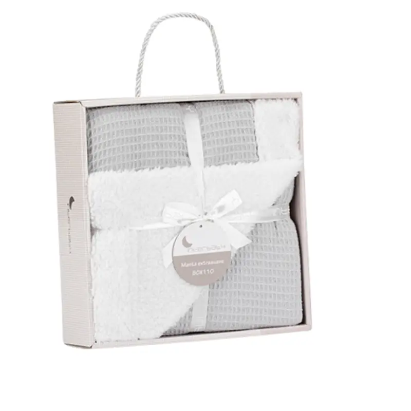 Interbaby Couverture nid d’abeille gris