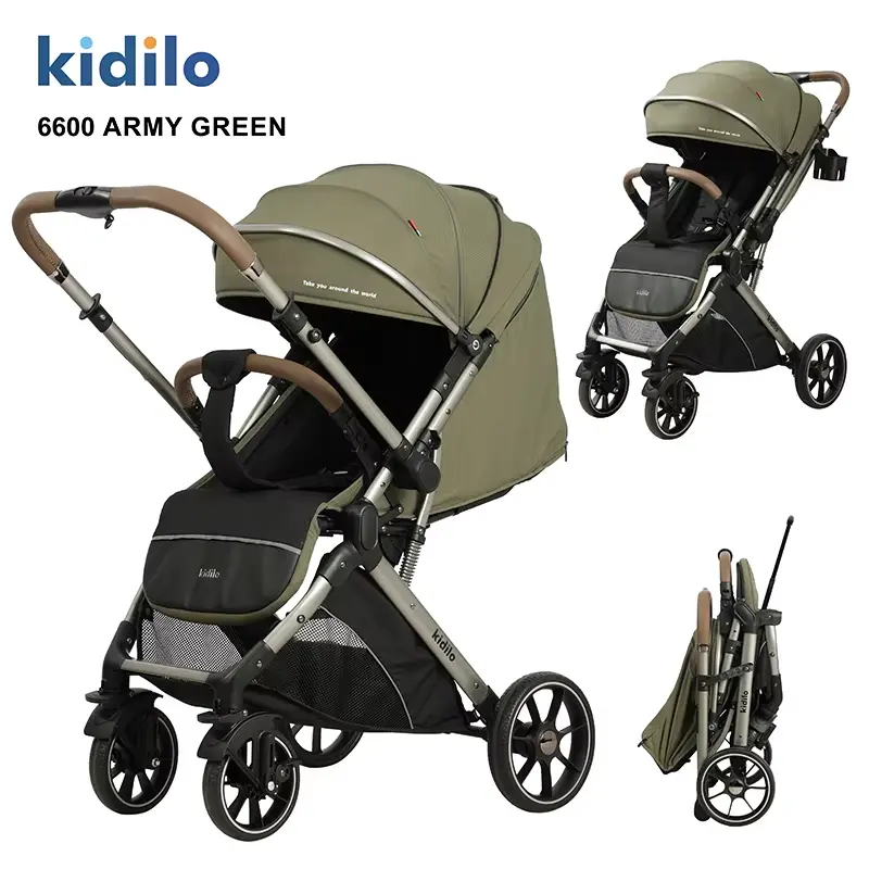 xx Kidilo 6600 Poussette Bébé vert olive