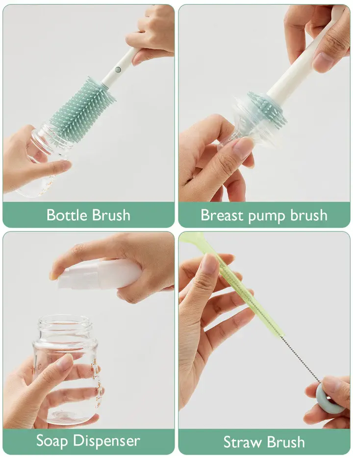 Kit de brosse à biberon Momcozy Innovative Push-Press Design