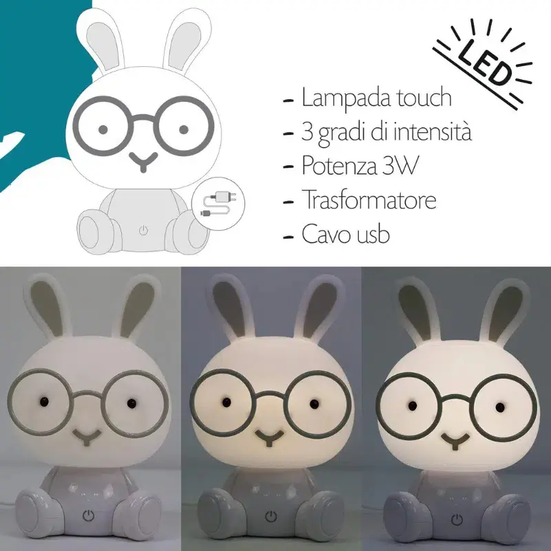 Lampe Bunny de table LED intégrée pour enfant Blanc – Onli