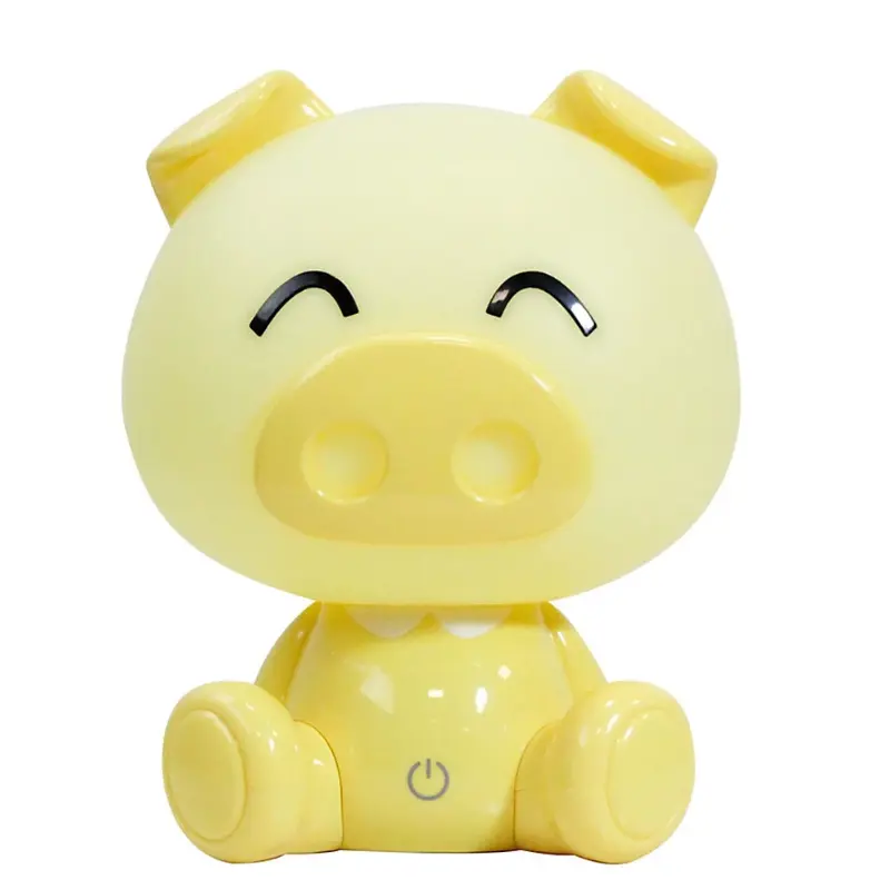 xx Lampe de table LED intégrée pour enfant Luminosa Piggy, jaune