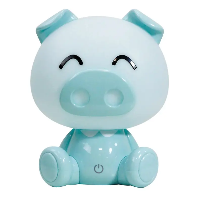 xx Lampe Lampe de table LED intégrée pour enfant Luminosa Piggy, bleue