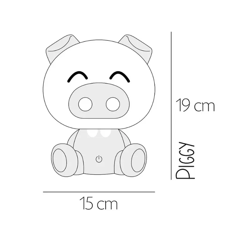 Lampe Lampe de table LED intégrée pour enfant Luminosa Piggy, bleue