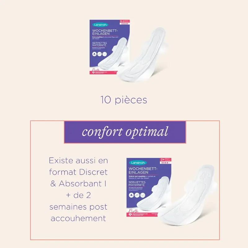 Lansinoh Serviettes maternité Extra absorbantes Dès l'accouchement 0-2