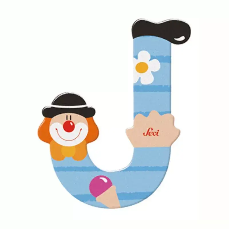 xx lettre Lettre en Bois Clown J Sevi