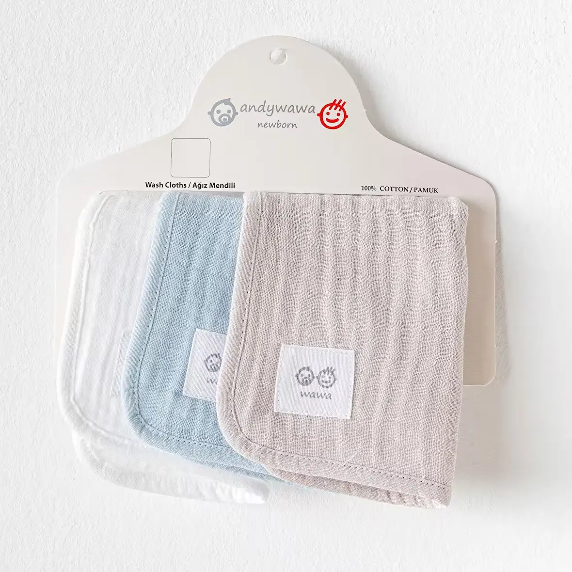 xx Lingettes pour la bouche de bébé Blue lot de 3, 20 x 20 cm