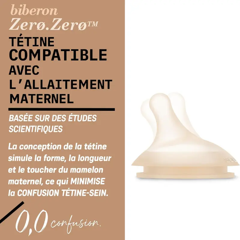 Lot 2 tétines Zero.Zero débit M/moyen SUAVINEX