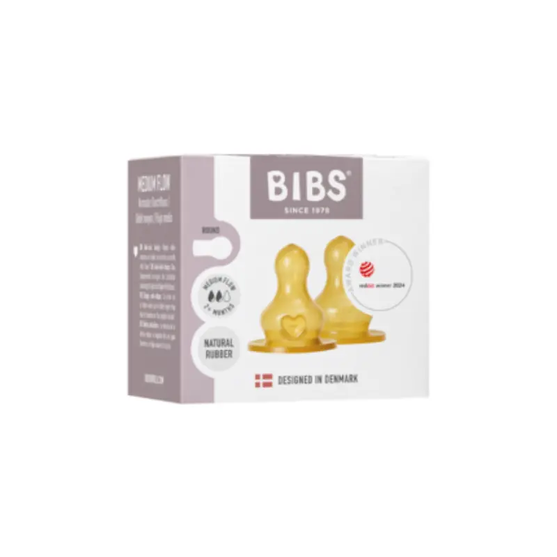 Lot de 2 Tétines de Biberon en Latex Débit Moyen