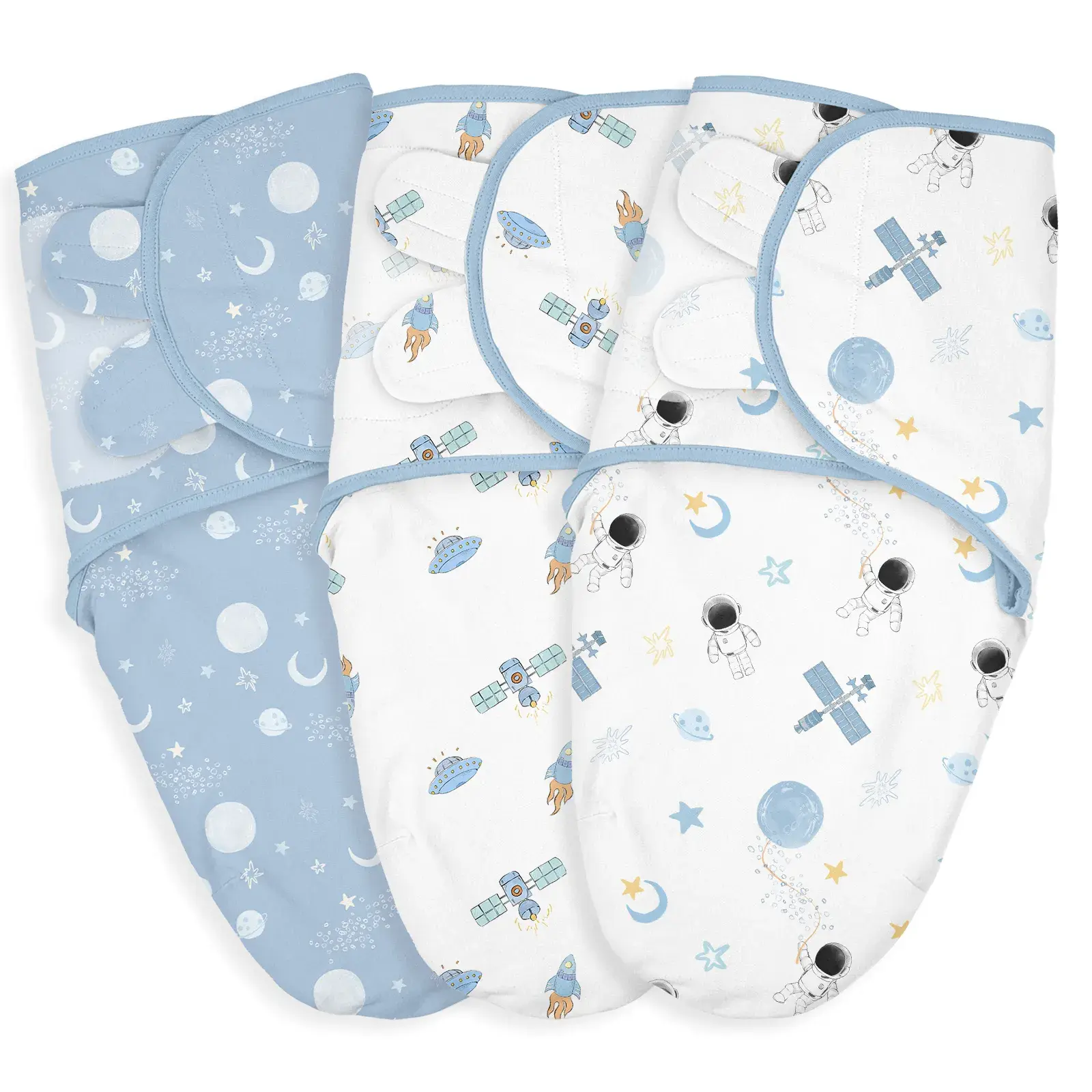 xx Lot de 3 couvertures d'emmaillotage pour bébé Astronaute