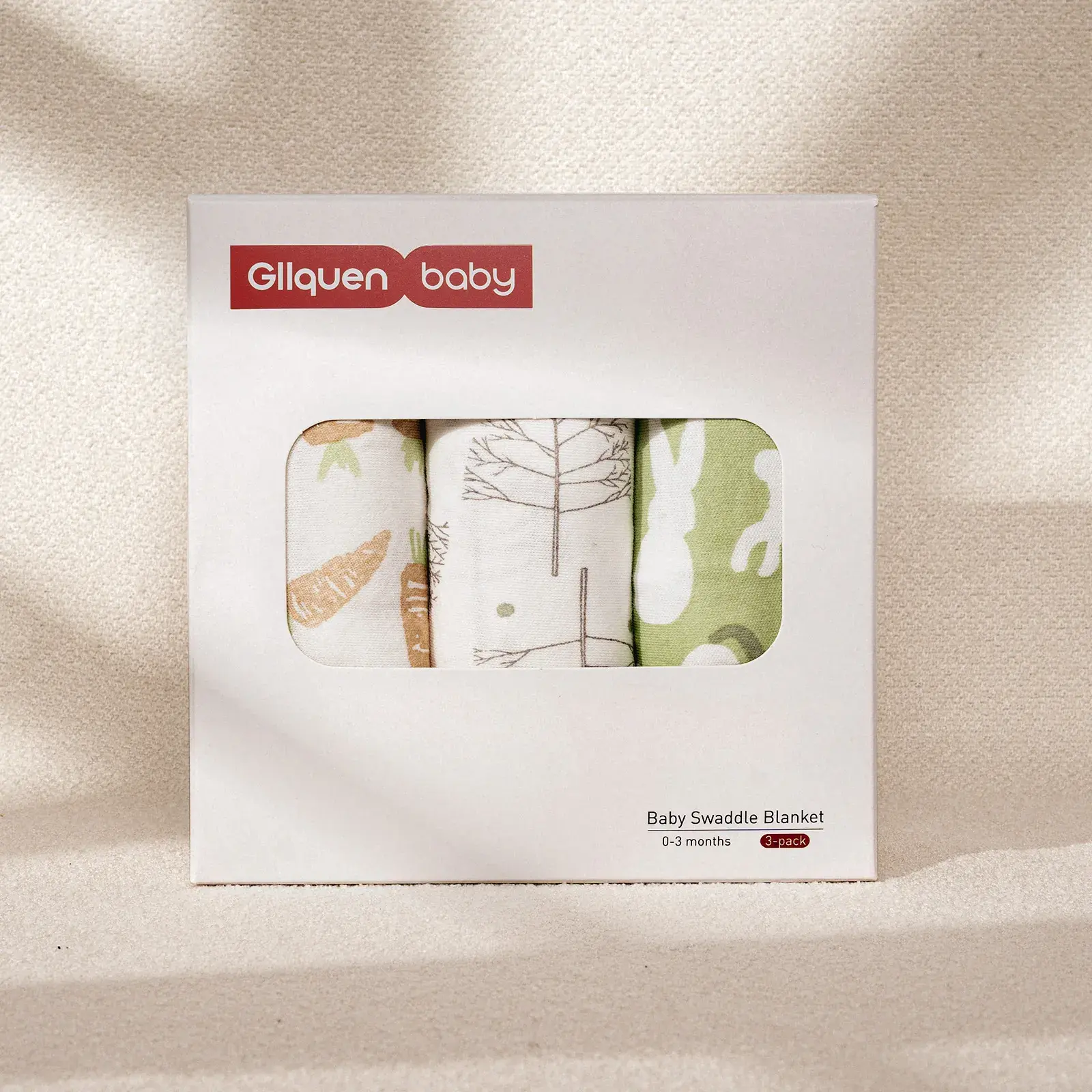 Lot de 3 couvertures d'emmaillotage pour bébé Lettre de printemps