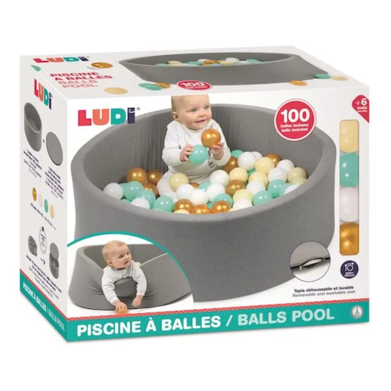 Ludi Piscine à balle Ronde Gris
