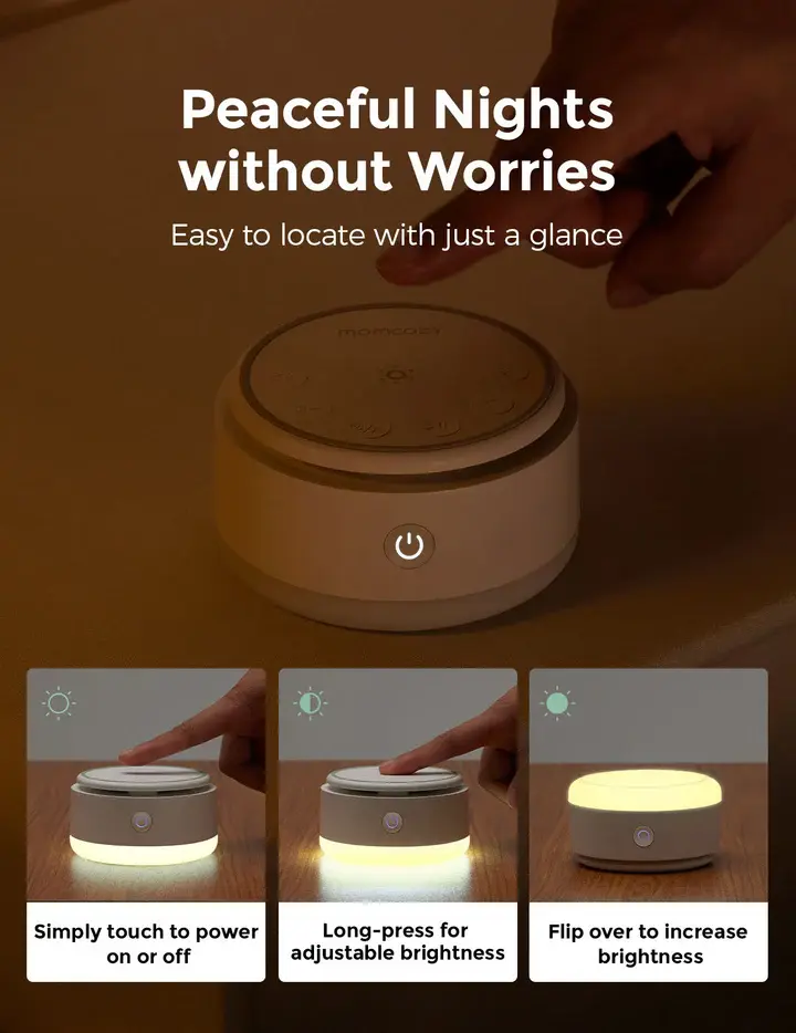 Machine à sons pour bébé Momcozy - Longue autonomie (lumière chaude)