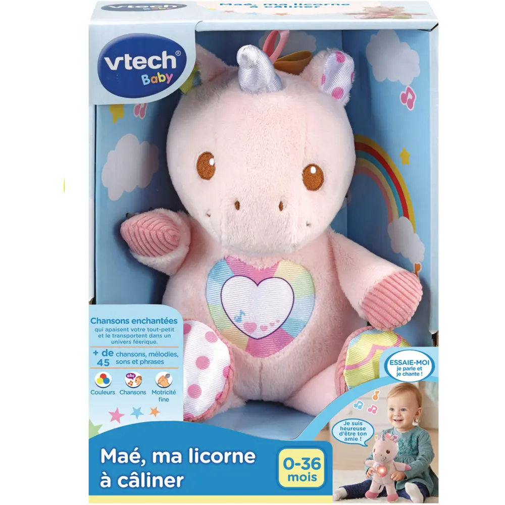 Maé, ma licorne à câliner - peluche licorne