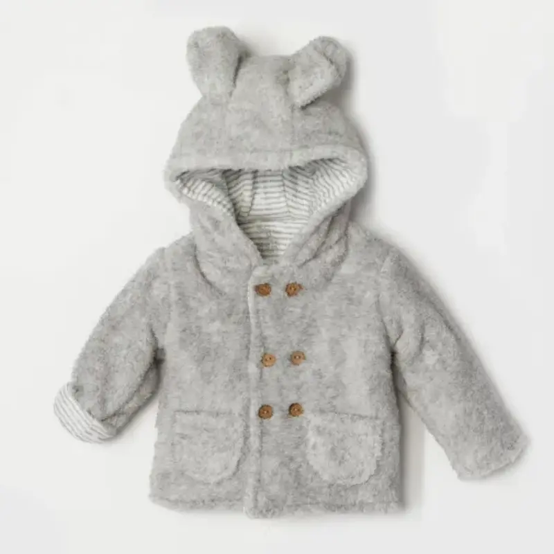 Manteau Bébé AndyWawa Gris en Welsoft – Chaleur et Confort - AC22192