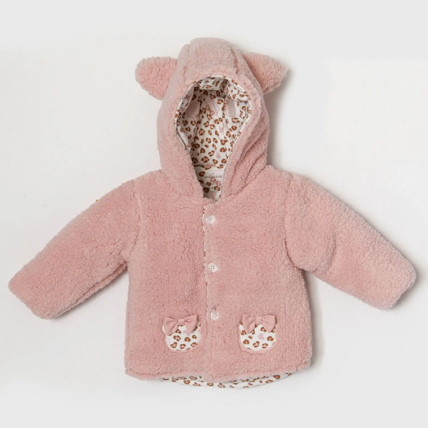 xx Manteau bébé léopard Andywawa AC22078 Rose