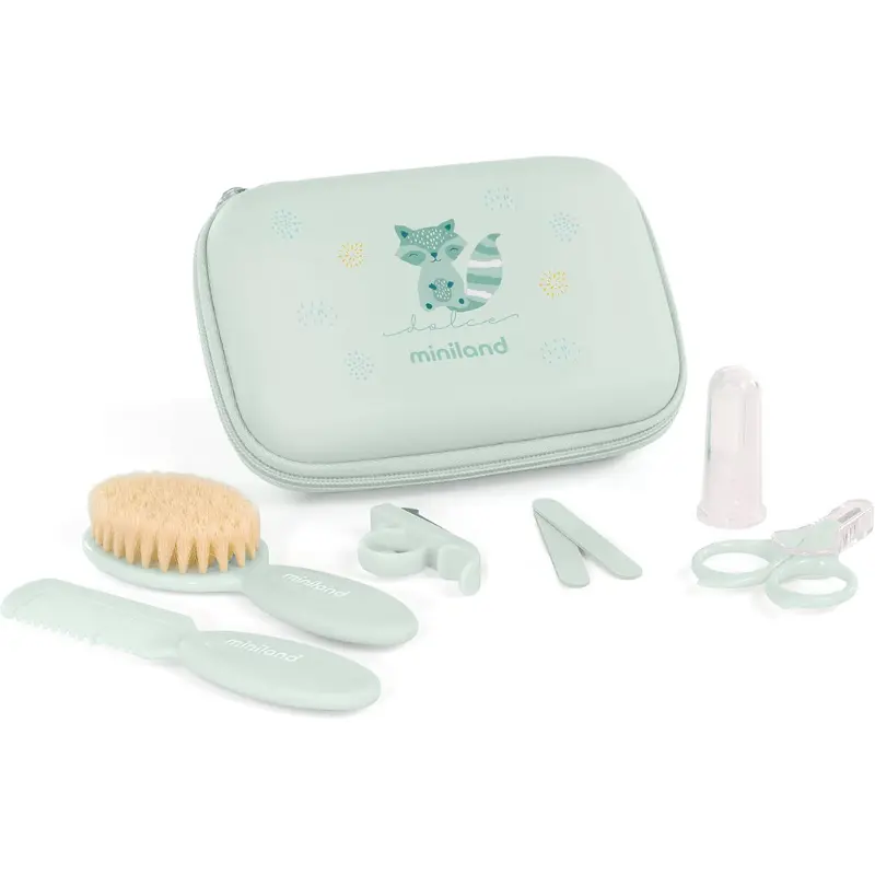xx Miniland Kit de Soin pour Bébé Mint - 6 Accessoires Essentiels