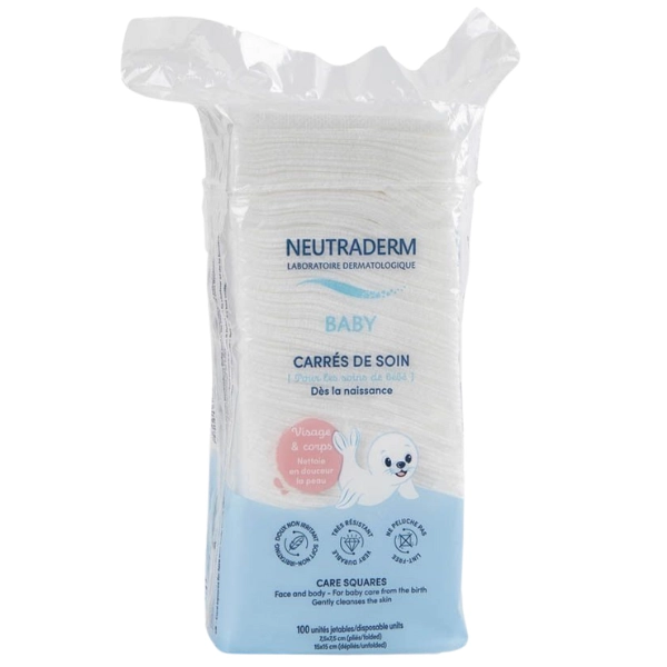xx Neutraderm Baby Carrés de Soin Visage et Corps 100 Carrés