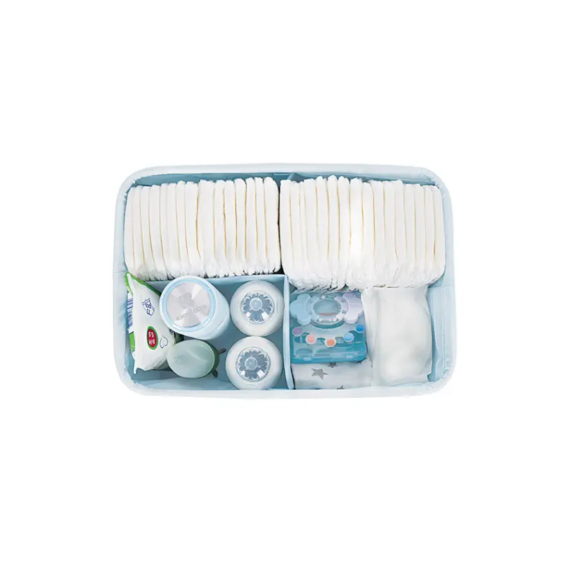 Organisateur de couches et de produits pour bébé bleu