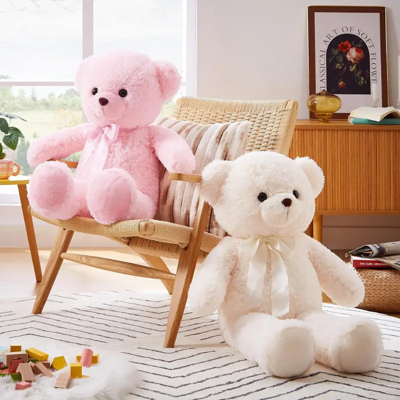 Ours en peluche géant 80 cm – Nounours doux et moelleux blanc