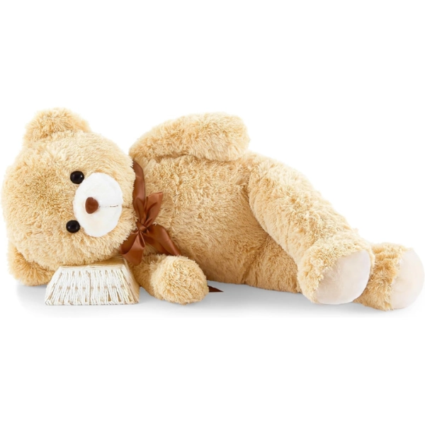 Ours en peluche géant 80 cm – Nounours doux et moelleux couleur camel