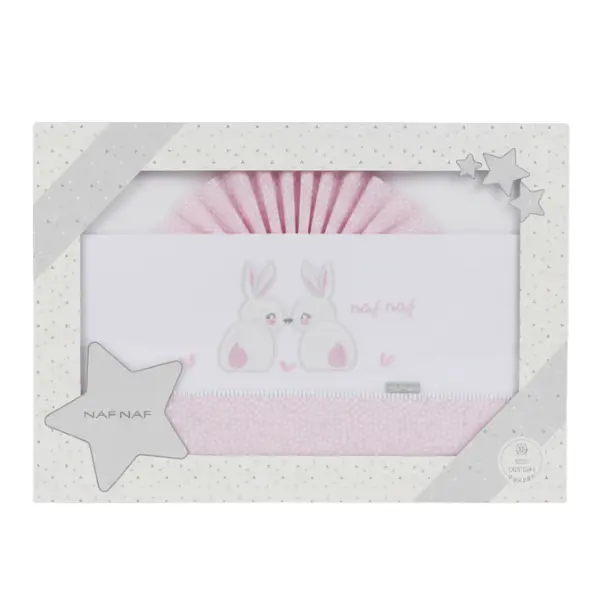 xx Parure de Lit Bébé NAF NAF Lapin Rose
