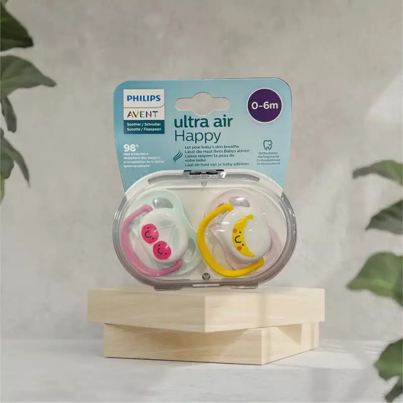 Philips Avent sucettes Ultra Air Happy 0-6 mois Banane-Cerise