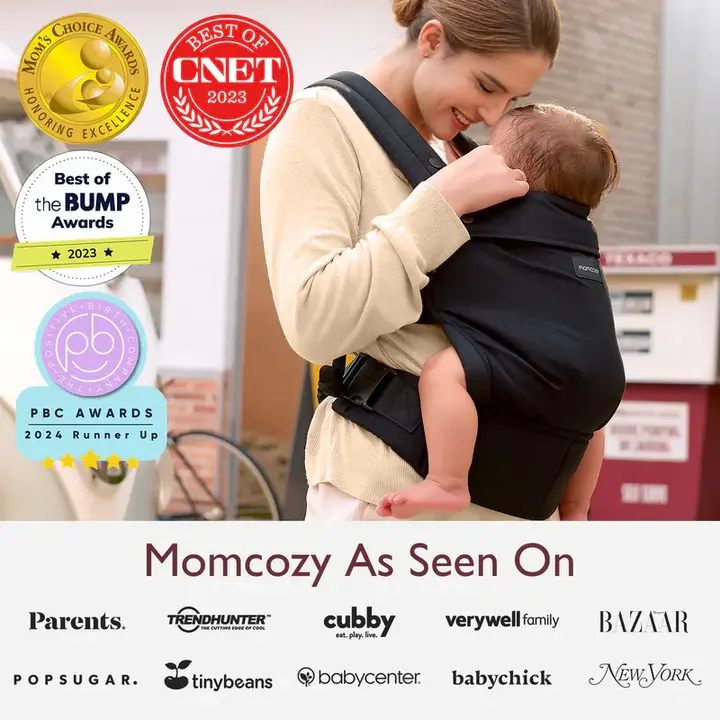 Porte-bébé en coton Momcozy - Noir
